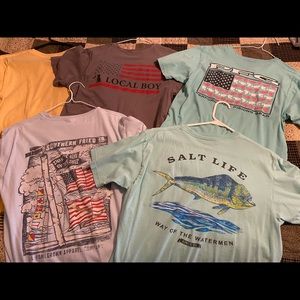 Lot of 5 Mens Medium T-shirts fishing/outdoors